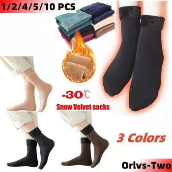 1/2/4/5/10 пар новых женских зимних утепленных коротких носков, термоноски из кашемира и шерсти, нейлоновые зимние бархатные сапоги для дома Suitable for 35-44
