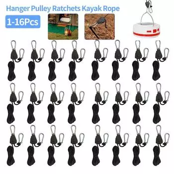 1/2/4/6/8/10/12/14/16 шт. Вешалка с храповым механизмом, крюк для подъемного блока 2 м, подъемный блок 1/8, блок для лампы, тросы, блок для шторы Sky Curtain Tent