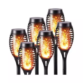1/2/4/6/8/10 шт. солнечные факелы мерцающий свет водонепроницаемый садовый декор открытый газон дорожка двор патио напольные светильники
