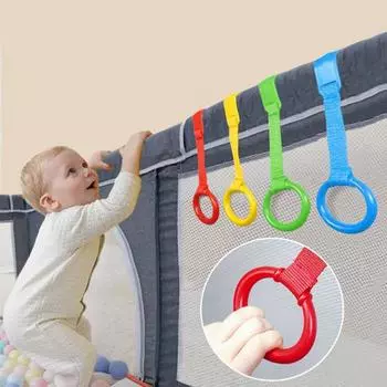 1/2/4/6/8 шт. детские подтягивающиеся кольца для малышей, помощники при ходьбе, практические упражнения, вспомогательный инструмент, кольца для стояния, манеж для детской кроватки, подвесное кольцо 1pc