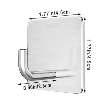 1/2/4/6 шт. Крючок из нержавеющей стали, Самоклеящиеся крючки для полотенец и одежды, Настенная вешалка для ключей, полотенец, сумок, чашек, шляп 1pc