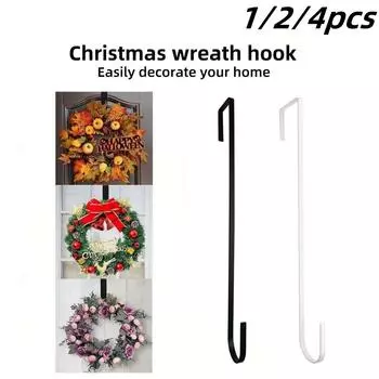 1/2/4 шт 12-дюймовая вешалка для венков для входной двери, крючок для подвешивания венков над дверью, многоцелевые принадлежности для хранения вещей 1PC белый