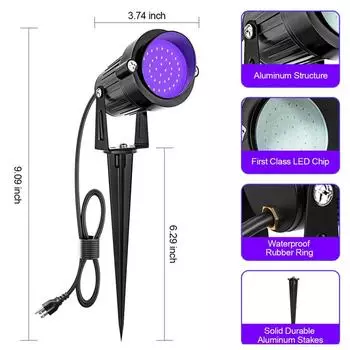 1/2/4 шт. 15 Вт Хэллоуин черный прожектор уличный светодиодный точечный светильник водонепроницаемый черный точечный светильник для светящегося танцевального декора вечеринки 220V EU UK AU Plug