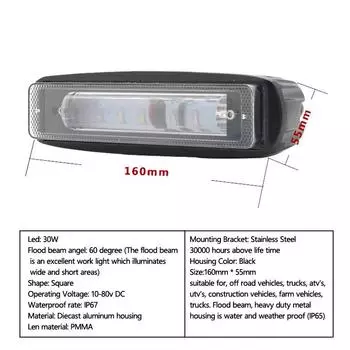 1/2/4 шт. 30 Вт светодиодные прямые световые предупреждающие огни для вилочных погрузчиков предупреждающие огни OBD2 автомобильные осветительные приборы