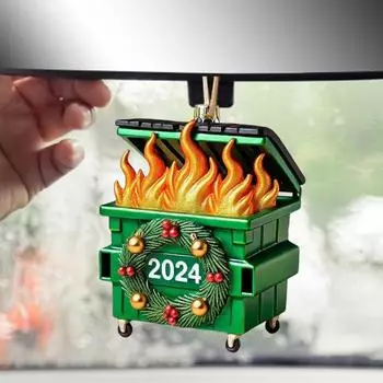 1/2/4 шт., акриловая подвеска в виде елки с ремешком, легко подвешивается, креативная форма, 2D-подвеска, рождественский праздничный декор 1pc зелёный