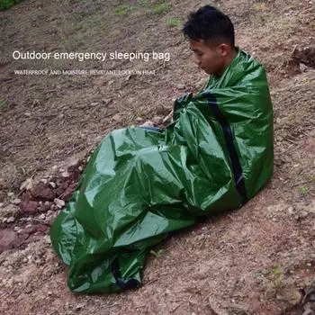 1/2/4 шт. аварийный спальный мешок водонепроницаемый ПЭ портативное термоодеяло легкое для кемпинга на открытом воздухе пеший туризм 1pc армия зеленый
