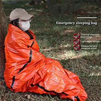 1/2/4 шт. аварийный спальный мешок водонепроницаемый ПЭ портативное термоодеяло легкое для кемпинга на открытом воздухе пеший туризм 4pcs армия зеленый