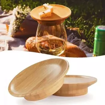 1/2/4 шт., бокал для вина, Топпер, тарелка для закусок, деревянная крышка для бокала для красного вина, доска для закусок, стакан для питья B