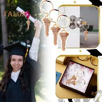 1/2/4 шт. брелок для ключей Wildest Dreams, прочный металлический портативный золотой брелок в форме ключа, держатель для сумки, рюкзака, подвесного украшения, подарка на выпускной 1pc
