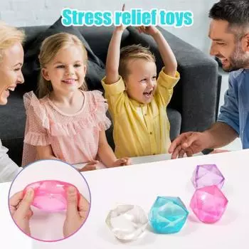 1/2/4 шт. Игрушка-куб для снятия стресса с медленным отскоком TPR, снятие тревожности, стразы 2pcs