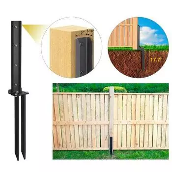 1/2/4 шт. комплект для ремонта столбов забора из нержавеющей стали с винтовым соединением, прочный ремонтник забора с непревзойденной толщиной для наклонных и сломанных деревянных столбов забора 4pcs