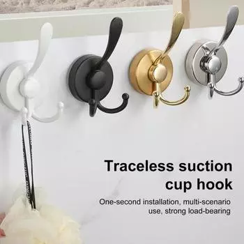 1/2/4 шт. крючков на присосках грузоподъемностью 15 фунтов, легко монтируются, многоцелевые, прочные крючки для душа, вешалки для полотенец в ванной 1pc серебряный