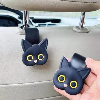 1/2/4 шт. Крючок для автомобильного сиденья в форме мультяшного кота, прочный, несущий простую установку, вешалка для сумок, крючок для хранения, аксессуары для салона автомобиля 1pc розовый