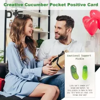 1/2/4 шт. Милая открытка-обнимашка с рисунком огурца, позитивная открытка с эмоциональной поддержкой, подарочная карта с жетоном-обнимашкой в виде огурца 4pcs