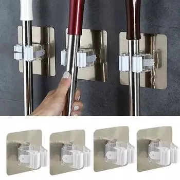 1/2/4 шт. Многоцелевые крючки Настенный держатель для швабры Самоклеящаяся вешалка для метлы Крючок для кухонных принадлежностей Крючки для ванной комнаты