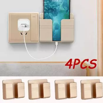 1/2/4 шт. Многофункциональный настенный ящик для хранения без отверстий, органайзер для пульта дистанционного управления телевизором, держатель для зарядки мобильного телефона black-1pc