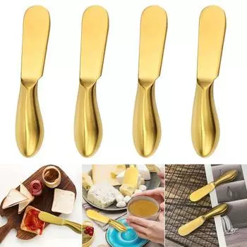 1/2/4 шт. Нержавеющая сталь, нож для намазывания сыра и масла, легко чистить, золотистый нож для намазывания сыра, лучшее разбрызгивание масла, многоцелевая резка 1pc