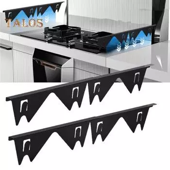 1/2/4 шт., нержавеющая сталь, заполнитель щелей для плиты, термостойкая кухонная духовка, защитная планка для боковой стенки, комплект для отделки плиты, легкоочищаемая универсальная защита от проливания плиты 1pc чёрный