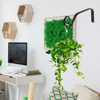 1/2/4 шт. Подвесные кронштейны для растений, прочные, выдерживающие нагрузку, простые в установке, для внутреннего и наружного использования, подвесные кронштейны для растений, кормушки для птиц, ветряные колокольчики, настенные крючки 1pc чёрный