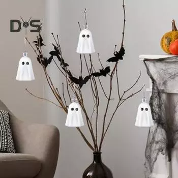 1/2/4 шт., подвесные украшения в виде привидения на Хэллоуин, пластиковая мини-фигурка привидения, украшение для вечеринки на Хэллоуин для маленькой елки 2pcs