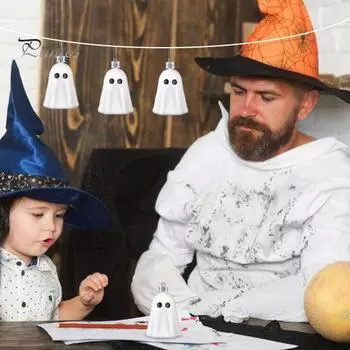 1/2/4 шт., подвесные украшения в виде привидения на Хэллоуин, пластиковая мини-фигурка привидения, украшение для вечеринки на Хэллоуин для маленькой елки 2pcs