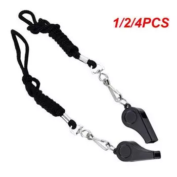 1/2/4 шт. профессиональный свисток, черный АБС-пластик, спорт на открытом воздухе, кемпинг, туризм, судья, игровой тренировочный свисток для выживания со шнурком CHINA