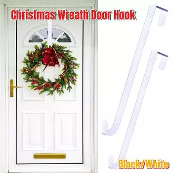 1/2/4 шт. Рождественский венок, вешалка для рождественских прозрачных дверей, крючки для хранения школьных сумок без проколов, крючок для украшения Navidad, товары для дома 1Pcs чёрный