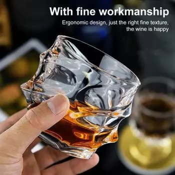 1/2/4 шт. стеклянные стаканы для виски, тяжелые, с толстым дном, барные стаканы для бурбона, искусственный хрусталь 1pc