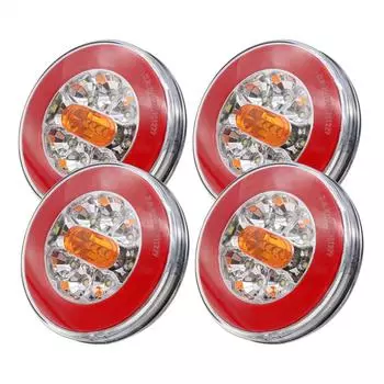 1/2/4 шт. светодиодный задний фонарь для грузовика 12-24 В, динамический задний сигнал багажника, лампа заднего хода, задний стоп-сигнал для автомобиля, прицепа, грузовика, автофургона, автобуса 1pcs