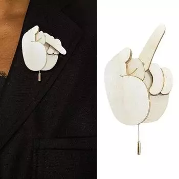 1/2/4 шт. забавные деревянные перекидные булавки ручной работы на средний палец, булавки для выражения настроения, значок экспресс-эмоции 1pc