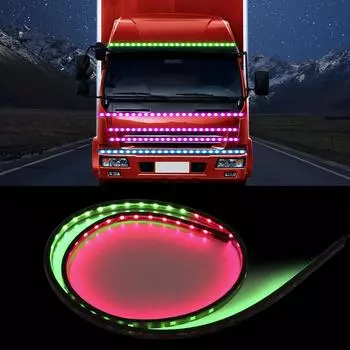 1-2.4M цветные гибкие светодиодные ленты 24V декоративные лампы на крышу грузовика водонепроницаемые RGB огни мигающие указатели поворота