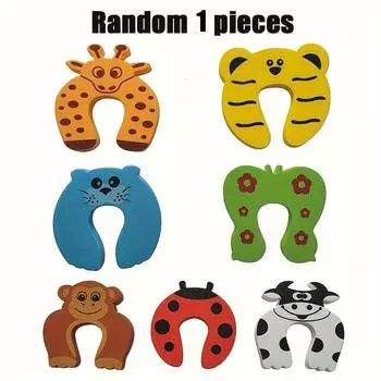 1/2/4pcs Anti Pinch Hand Door Stopper, Safety Door Carmen Clamp, Children Door Stopper, Anti Collision Door Tool, Cartoon Door Stopper 1pc