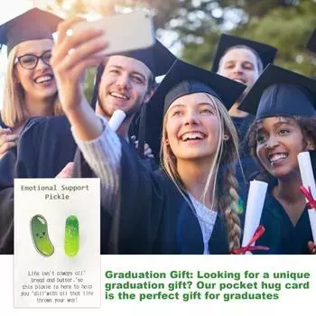 1/2/4Pcs Cute Pickle Design Pocket Hug Card Positive Pickle with Emotional Support Card 4pcs