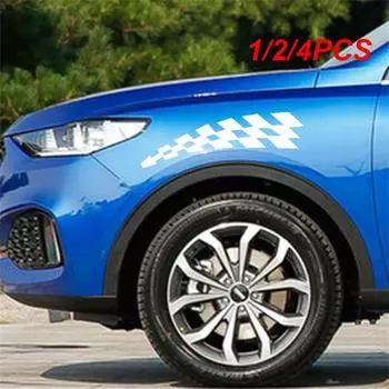 1/2/4шт наклейки для гоночных автомобилей наклейки на автомобиль клетчатые флаги на колеса отражатели защитные виниловые наклейки профилактика для джипа