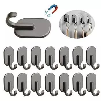 1/2/5/0 шт. прочный магнитный крючок для кухни, холодильника, магниты, крючки, держатель для хранения полотенец, вешалки для ванной комнаты 1PC чёрный