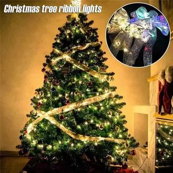 1/2/5/10M LED Ribbon Fairy Lights 2025 New Year Christmas Tree Hanging Ornaments Garden Wedding Party Bedroom Decoration Garland 1m 10leds