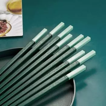 1/2/5 пара зеленых нескользящих многоразовых палочек для еды, набор палочек для еды из домашнего сплава, китайская еда, японская корейская суши, лапша 1 pair зелёный