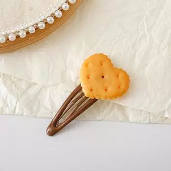 1/2/5 PCS Cute Biscuit Hair Clips Candy Color Cartoon Barrettes for Girls Non-Slip Bangs Clips Kawaii Hair Accessories Pastel Gift Set 1 pc