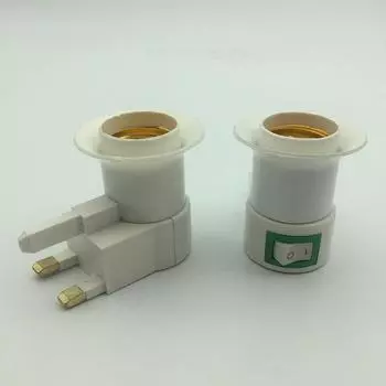 1/2/5 pcs E27 Lamp Socket Adapter Plastic Standard Screw-in Socket Outlet Converter with Power ON/OFF Control for Bulb Lamp 1pcs