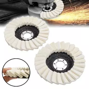 1/2/5 шт. 4,5 дюйма/5 дюймов шерстяной войлочный лоскутный полировальный диск шерстяной круглый полировальный круг для металла мрамора камня мебели автомобильного воска 4.5inch 1pc