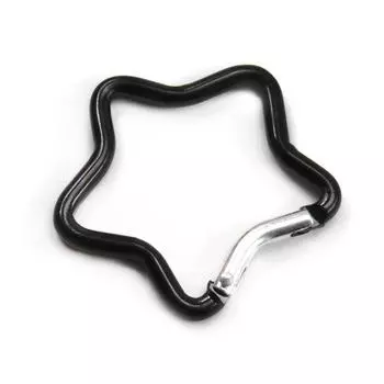 1/2/5 шт. Карабин с пружинной защелкой в форме звезды для улицы, брелки для рюкзака, кемпинга, пеших прогулок, путешествий, разноцветный 1pcs чёрный