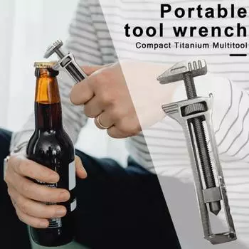 1/2/5 шт. Компактный титановый многофункциональный брелок для ключей, сплав, мини-ключ, открывалка для бутылок, портативный многофункциональный инструмент для кемпинга, походов, ремонта 1pc