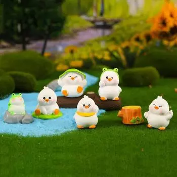 1/2/5 шт. креативная мультяшная фигурка мини-утка модель украшения милая маленькая желтая утка автомобиль центральная консоль украшения аксессуары
