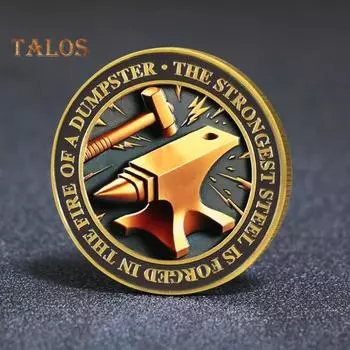 1/2/5 шт. монета в виде пламени мусорного контейнера, резная памятная медаль, медальон из металла, круглая коллекционная монета, украшение для домашнего офиса и стола 2pcs