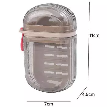 1/2/5 шт. Непротекающая мыльница - Портативная мыльница для ванной с крышкой, Прозрачный дренажный поддон для путешествий, кемпинга 11x7x4.5cm