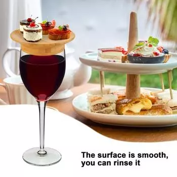 1/2/6 шт. бамбуковый бокал для вина, мясная закуска, крышка, подставка для бокала, доска, держатель для закусок, вино 2pcs