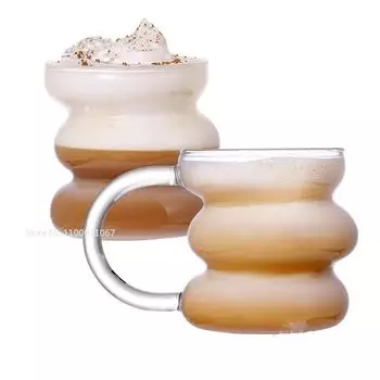 1/2/6 шт. прозрачная термостойкая стеклянная кофейная кружка, стеклянная чашка для латте, молока, воды, коктейля, стеклянная чашка, дропшиппинг, небольшой нишевый дизайн as shown