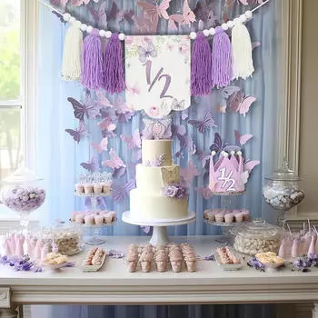 1/2 Birthday High Chair Banner Party Decor Creative Yarn Tassel Garland for Gift Kids Only Banner