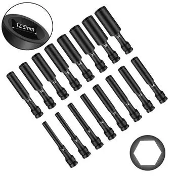 1/2 Drive Socket Wrench Hex Socket Head 7-24mm Adapter Spanner Converter Deep Socket Head Tire Removal Tools