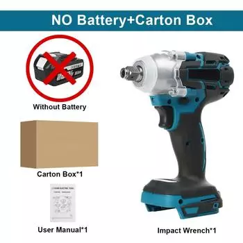 1/2 дюйма Отвертка Электроинструменты Бесщеточный Электрический Ударный Гайковерт Аккумуляторный Портативный Электрический Гайковерт